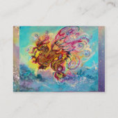 ZEE DRAGON, blauwe gele roze paars Visitekaartje (Achterkant)