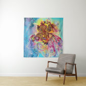 ZEE DRAGON EN BLAUWE GOLVEN Fantasie Wandkleed (In Situ (horizontaal))