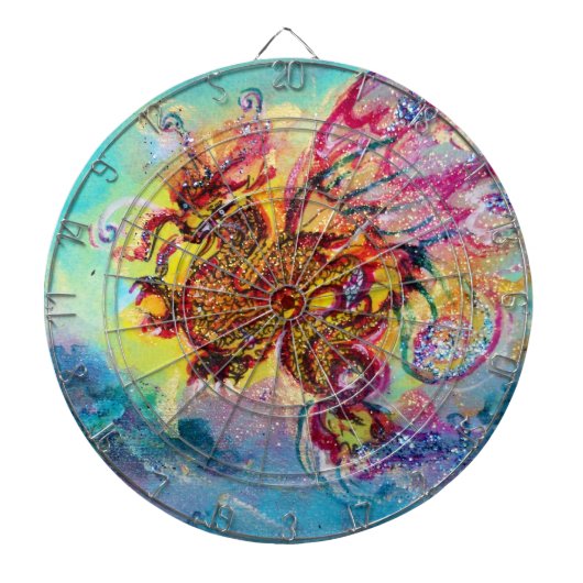 ZEE DRAGON EN BLAUWE WAVES Fantasy Dartbord (Voorkant)