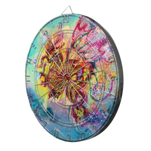 ZEE DRAGON EN BLAUWE WAVES Fantasy Dartbord (Voorkant Rechts)