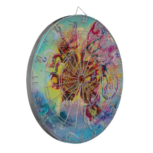 ZEE DRAGON EN BLAUWE WAVES Fantasy Dartbord (Voorkant Links)