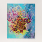 ZEE DRAGON EN BLAUWE WAVES Fantasy Legpuzzel (Verticaal)