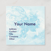 ZEE DRAGON EN BLAUWE WAVES Fantasy Vierkante Visitekaartje (Voorkant)