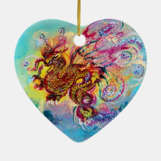 ZEE DRAGON Heart Keramisch Ornament (Achterkant)