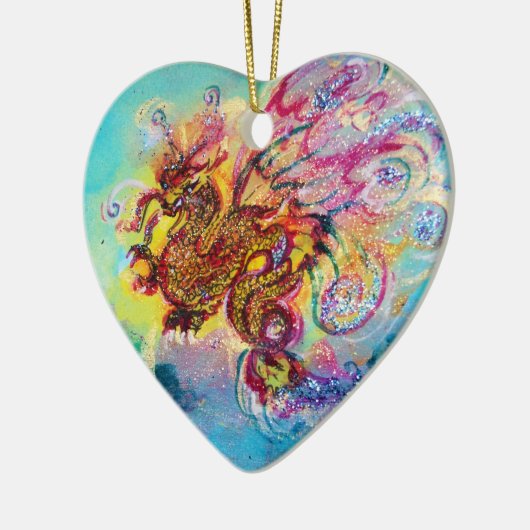 ZEE DRAGON Heart Keramisch Ornament (Links)