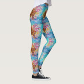 ZEE DRAGON in blauw goud geel roze fantasie Leggings (Rechts)
