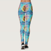 ZEE DRAGON in blauw goud geel roze fantasie Leggings (Achterkant)