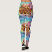 ZEE DRAGON in blauw goud geel roze fantasie Leggings (Achterkant)