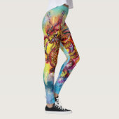 ZEE DRAGON in Blue Gold Yellow Pink Fantasy Leggings (Rechts)