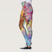ZEE DRAGON in Blue Gold Yellow Pink Fantasy Leggings (Links)