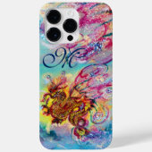 ZEE DRAGON IN GOLD BLUE SPARKLES MONOGRAM Case-Mate iPhone CASE (Achterkant)