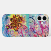ZEE DRAGON IN GOLD BLUE SPARKLES MONOGRAM Case-Mate iPhone CASE (Achterkant (horizontaal))