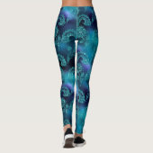 Zee Dragon Monster Turquoise Gepersonaliseerde Leg Leggings (Achterkant)