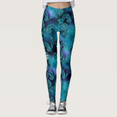 Zee Dragon Monster Turquoise Gepersonaliseerde Leg Leggings (Voorkant)