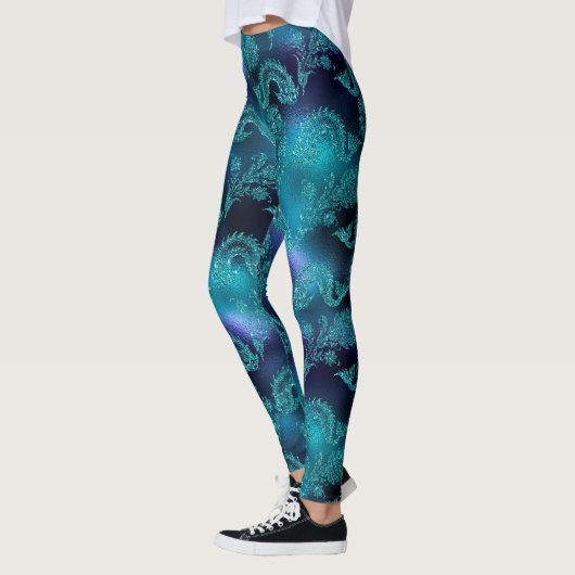 Zee Dragon Monster Turquoise Gepersonaliseerde Leg Leggings (Links)