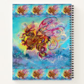 ZEE DRAGON ONDER WAVES Fantasy Pink Blue Notitieboek (Achterkant)