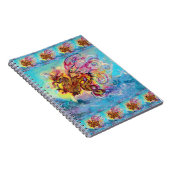 ZEE DRAGON ONDER WAVES Fantasy Pink Blue Notitieboek (Rechterzijde)