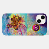 ZEE DRAGON PINK PAARS GEM STONE MONOGRAM Case-Mate iPhone CASE (Achterkant (horizontaal))