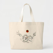 ZEE DRAGON RUBY, zwart-wit rood Grote Tote Bag (Voorkant)