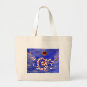 ZEE DRAGON RUBY, zwart-wit rood Grote Tote Bag (Voorkant)