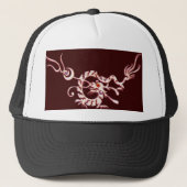 ZEE DRAGON RUBY, zwart-wit rood Trucker Pet (Voorkant)