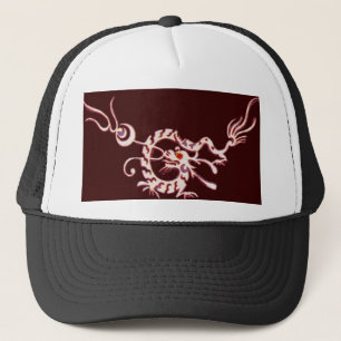 ZEE DRAGON RUBY, zwart-wit rood Trucker Pet