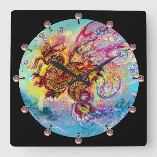 ZEE DRAGON VIERKANTE KLOK (Voorkant)