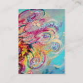 ZEE DRAGON WINGS, Blauwe Zwemmen, gele roze paars Visitekaartje (Achterkant)