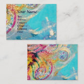 ZEE DRAGON WINGS, Blauwe Zwemmen, gele roze paars Visitekaartje (Voorkant / Achterkant)