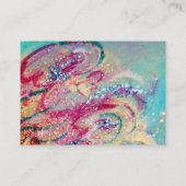 ZEE DRAGON WINGS, Blauwe Zwemmen, gele roze paars Visitekaartje (Achterkant)