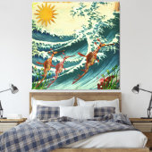 Zee draken ruw watercanvas canvas afdruk (Insitu (Slaapkamer))