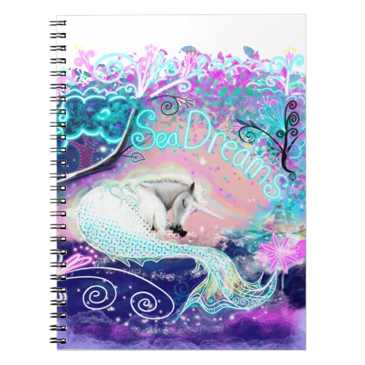 Zee Dreams Unicorn Art Notitieboek (Voorkant)
