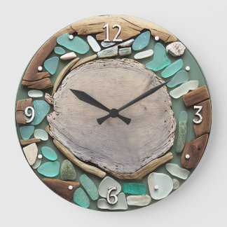 Zee driftwood Beach Square Wall klok
