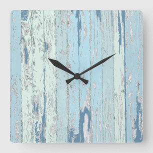 Zee Driftwood Vierkante Klok