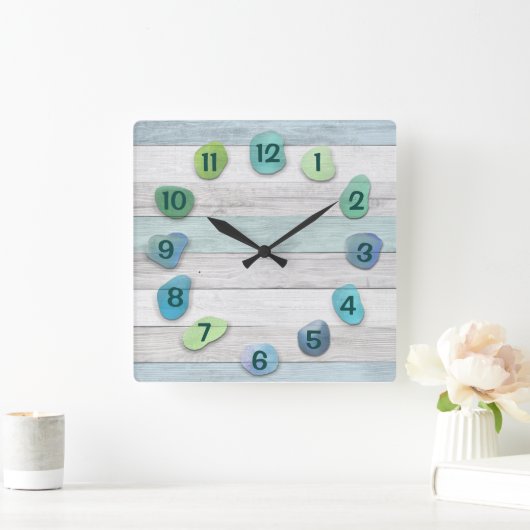 Zee Driftwood Vierkante Klok (Huis)