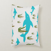 Zee droom unieke turquoise dolfijn oceaan thema accent kussen (Voorkant(Verticaal))