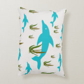 Zee droom unieke turquoise dolfijn oceaan thema accent kussen (Achterkant (Verticaal))