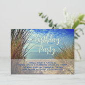 Zee Dunes Birthday Party Invitation Kaart (Staand voorkant)