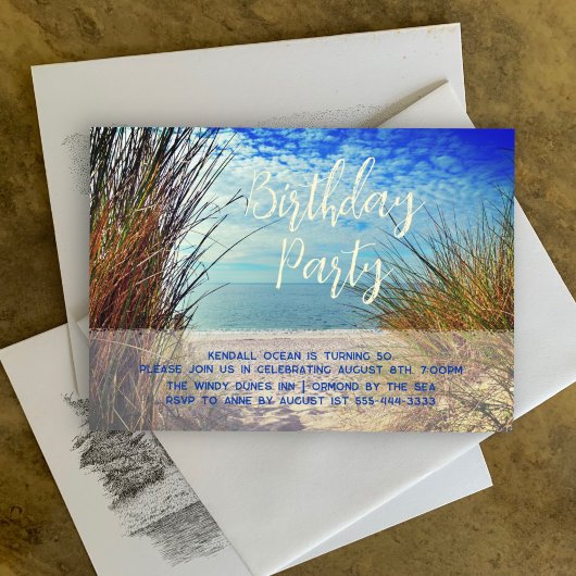 Zee Dunes Birthday Party Invitation Kaart