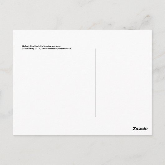 Zee Eagle Briefkaart van verkoper (Achterkant)