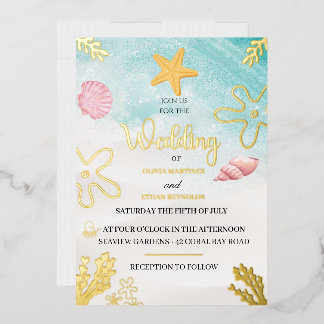 Zee-elegantie Folie Uitnodiging