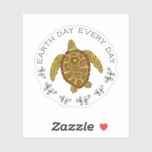 Zee elke dag weer om de aarde te draaien sticker (Vel)