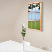 Zee en 3D-effect Uitzicht Afbeelding Canvas Afdruk