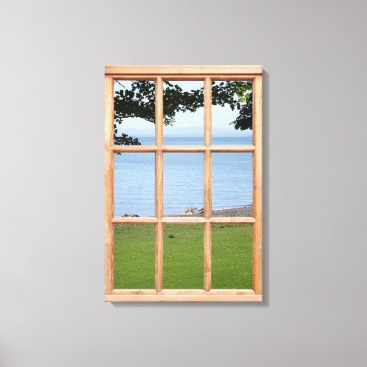 Zee en 3D-effect Uitzicht Afbeelding Canvas Afdruk (Voorkant)