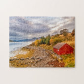 Zee- en bergachtige Uitzichten in Lofoten Nordland Legpuzzel (Horizontaal)