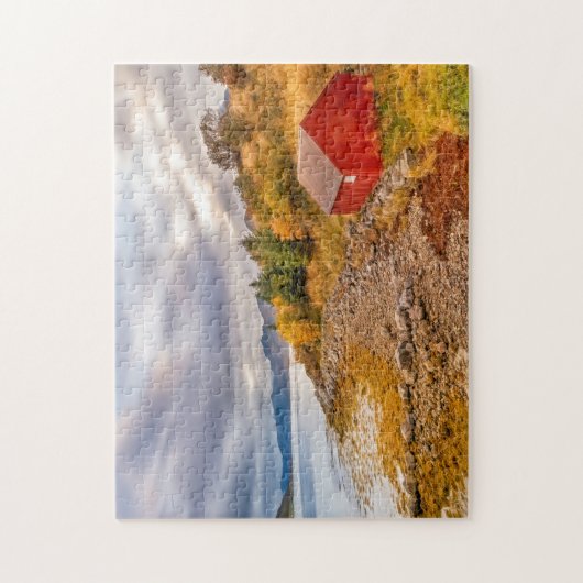 Zee- en bergachtige Uitzichten in Lofoten Nordland Legpuzzel (Verticaal)