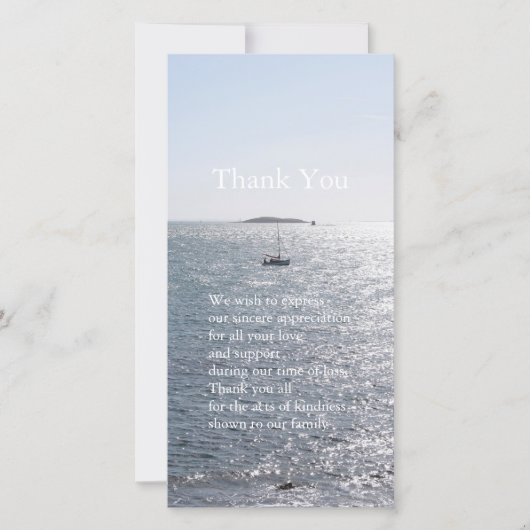 Zee en Boat 4 Sympathie Bedankkaart (Voorkant)