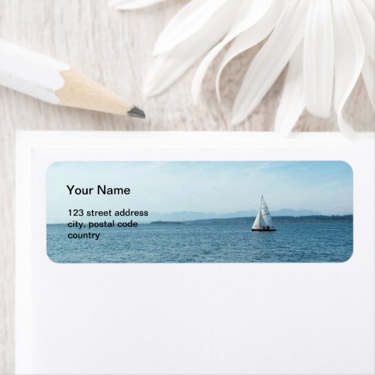 zee- en bootadreslabel etiket (Insitu)