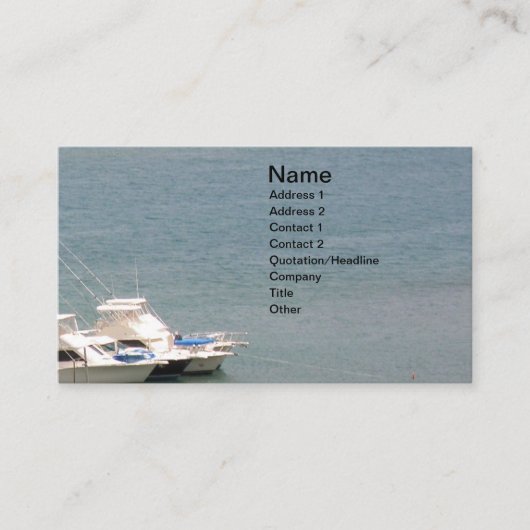 Zee en boten visitekaartje (Voorkant)