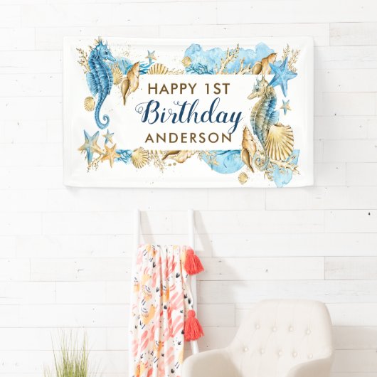 Zee- en braadblauwe zeebaars spandoek (Insitu)